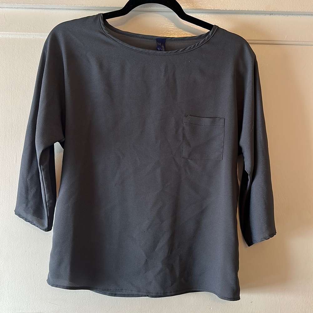 Myk size small gray 3/4 sleeve dress blouse